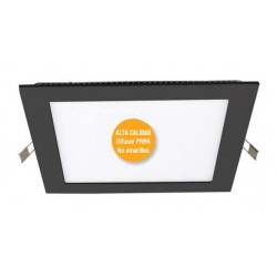Downlight panel LED Cuadrado 175x175mm Negro 12W